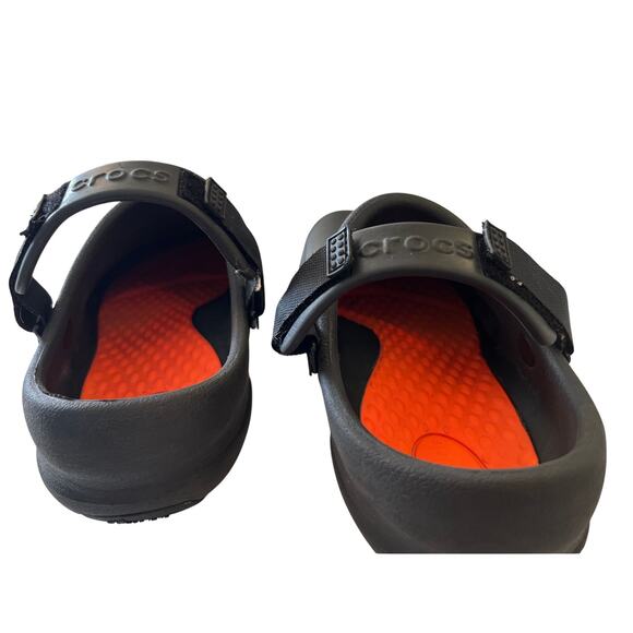 Crocs Bistro‎ Pro LiteRide Black Clogs Orange Insole Slip Resistant M10 W12 main image 9
